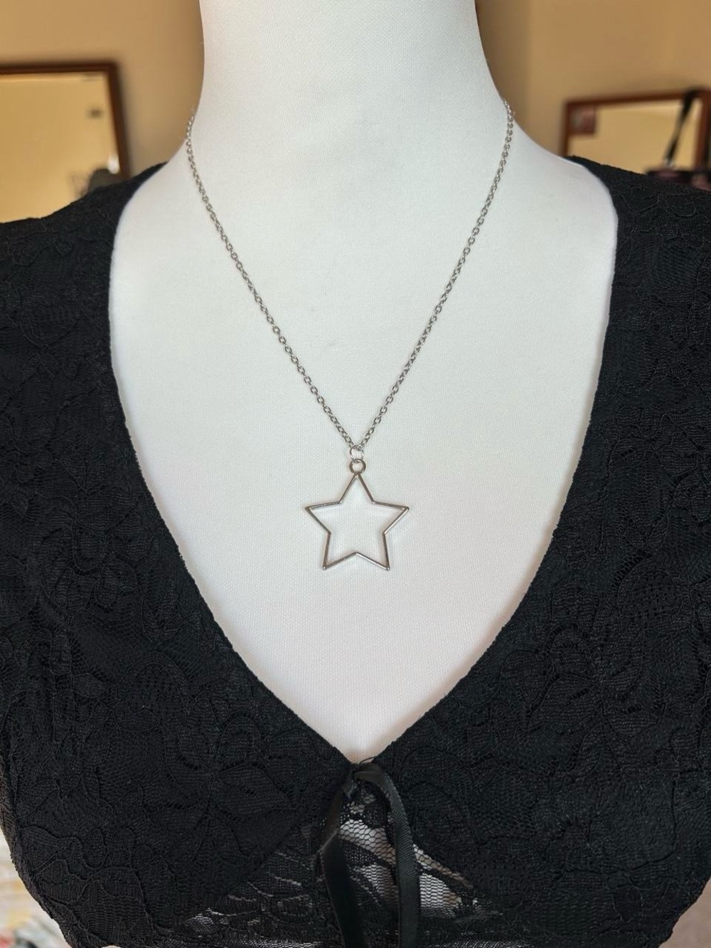Silver Star Pendant Necklace - Women Jewelry
